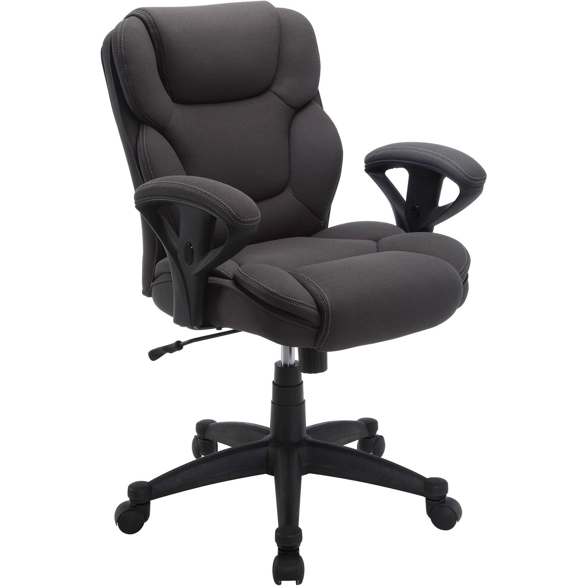 Gray Fabric Adjustable Mid-Back Office Chair with Swivel