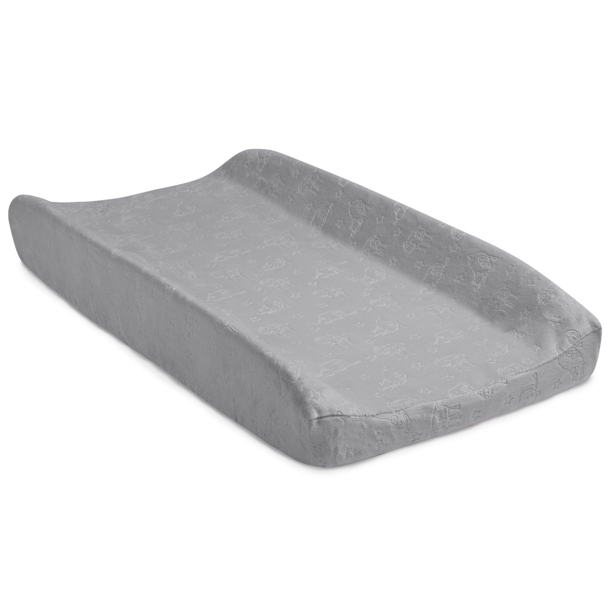 Grey Contoured Changing Pad with Plush Cover