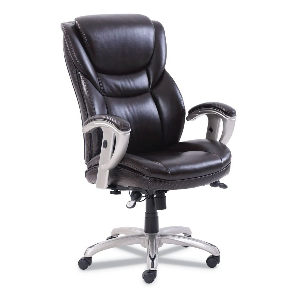 Brown Leather Adjustable Executive Swivel Task Chair