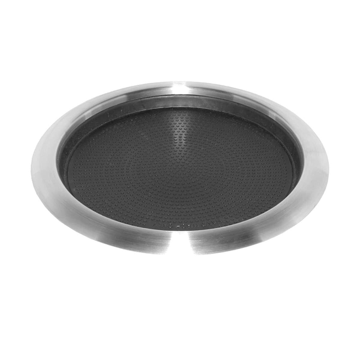 Silver Round 11" Stainless Steel Tray with Non-Slip Insert