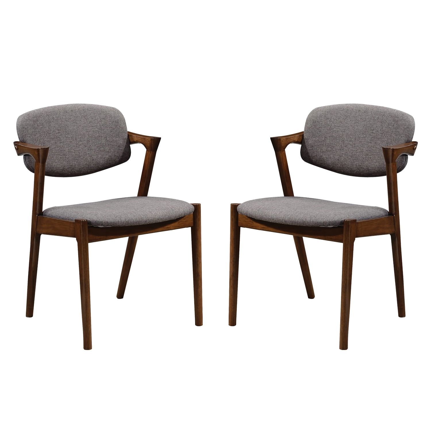 Gray Upholstered Wood Dining Side Chair Set