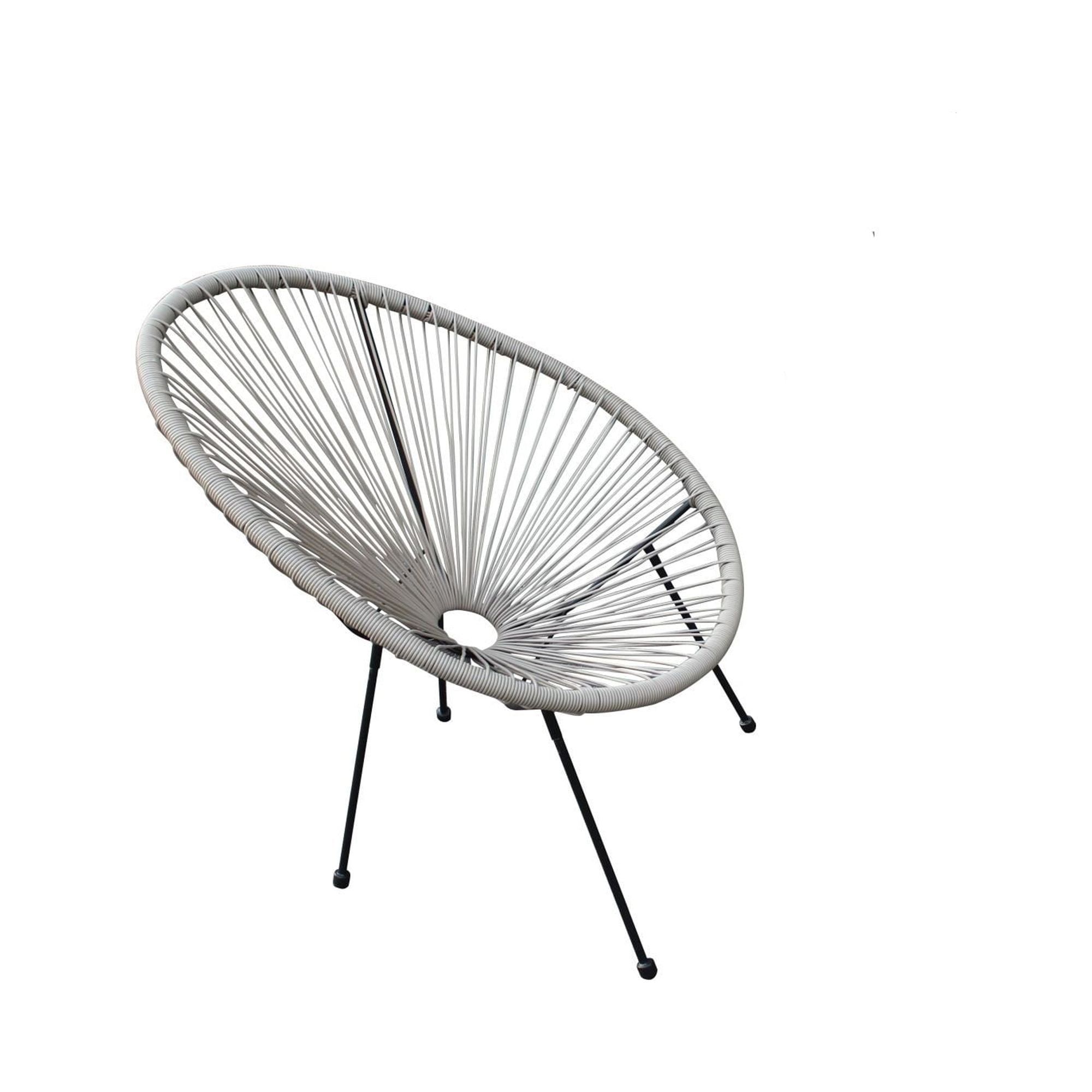 Set of Two Gray Modern Indoor Outdoor String Chairs