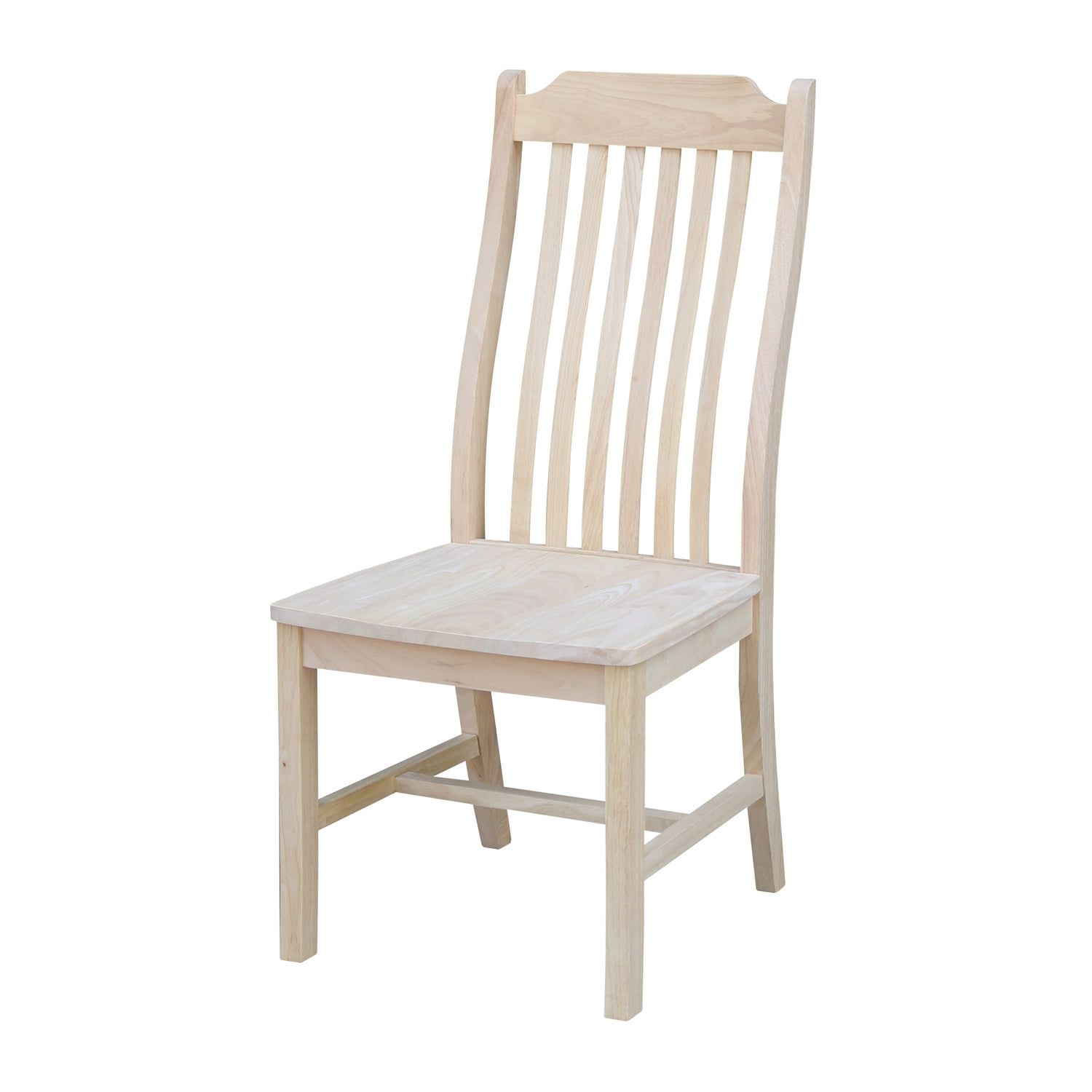 High Slat Back Traditional White Wood Side Chair