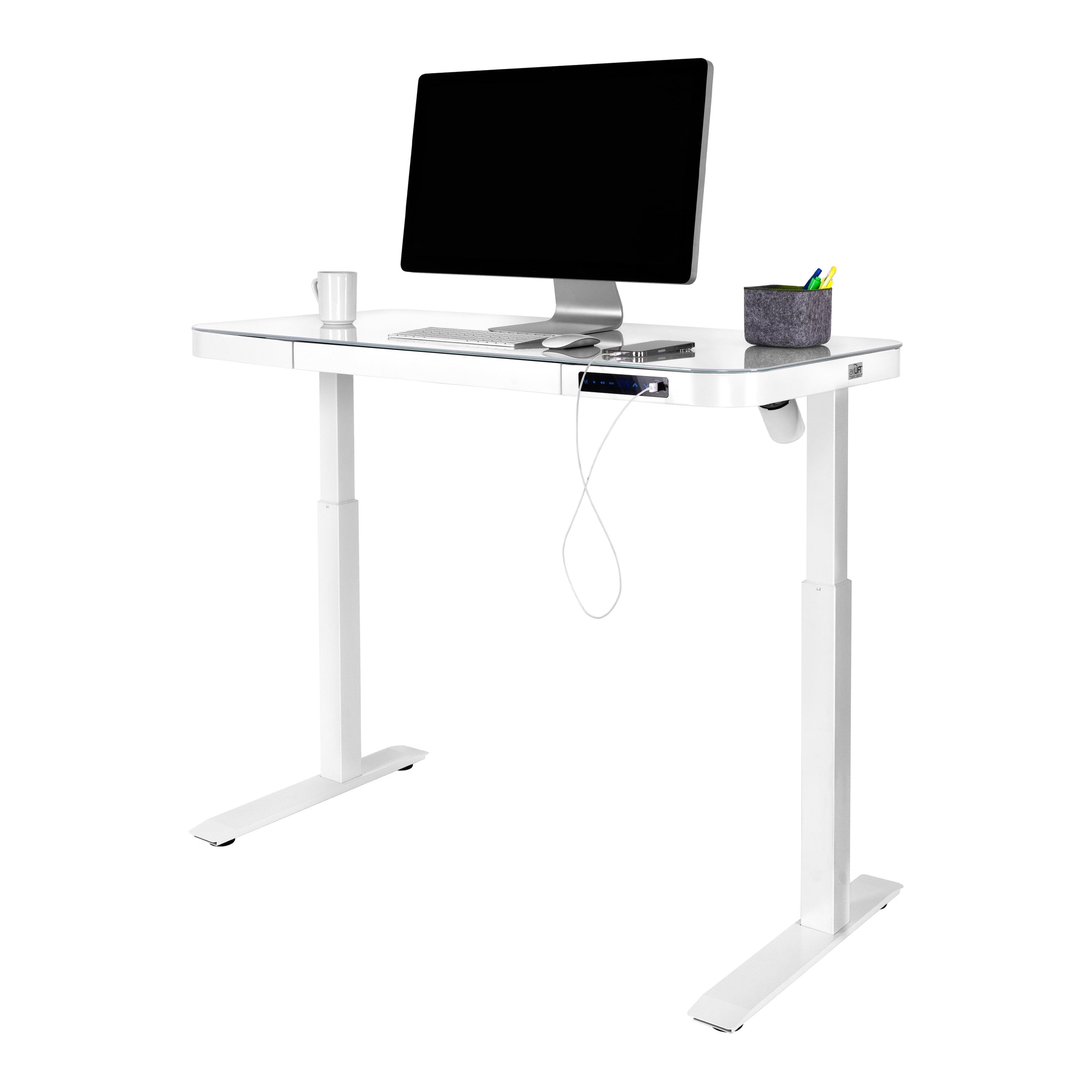 airLIFT 48" W Electric Adjustable Height Tempered Glass Desk