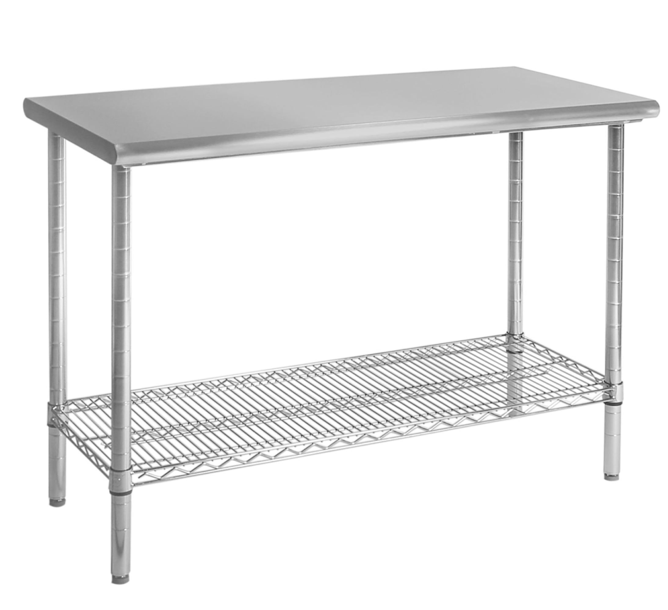 Commercial Stainless Steel Work Table with Chrome Frame