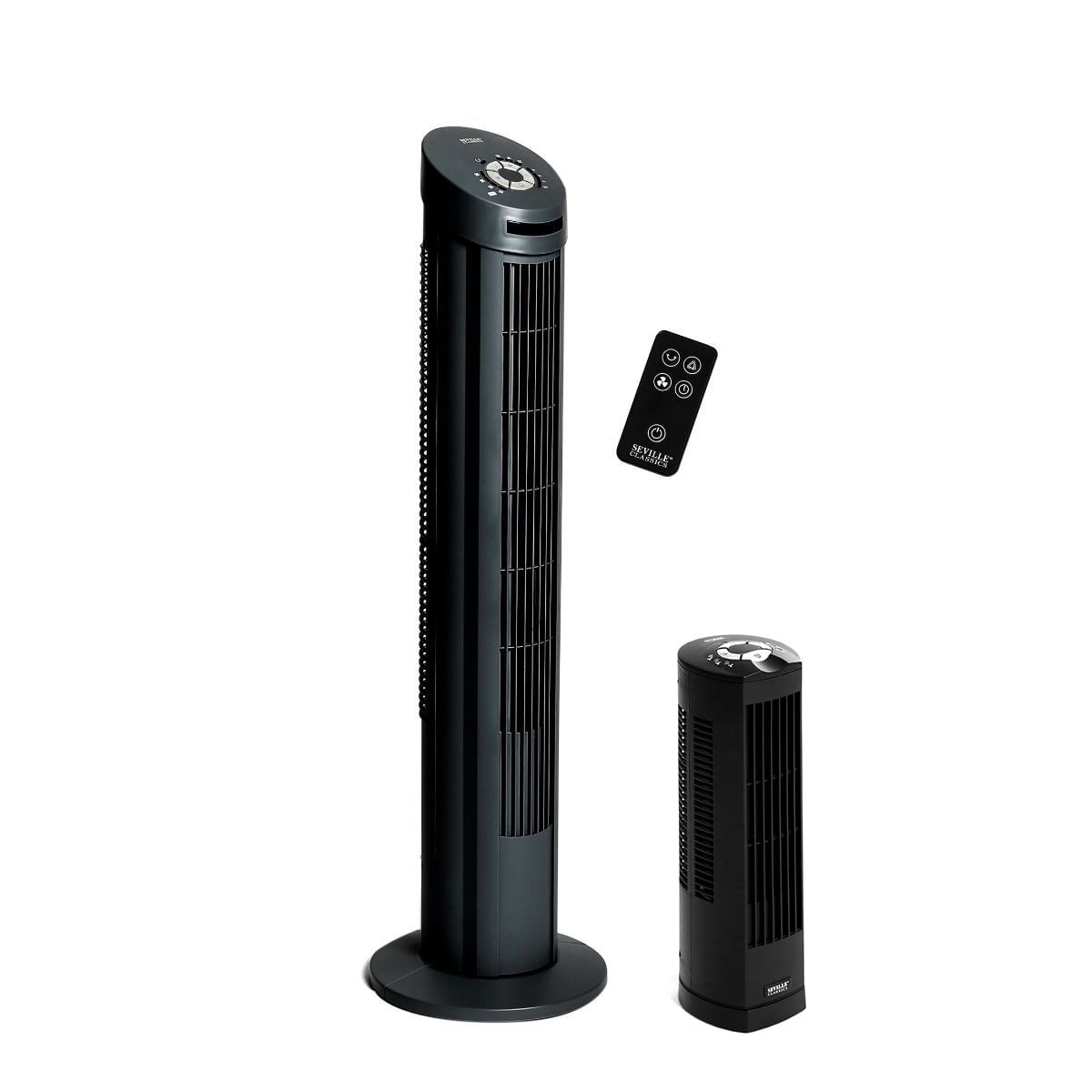 UltraSlimline Black Oscillating Tower Fan Combo with Remote Control