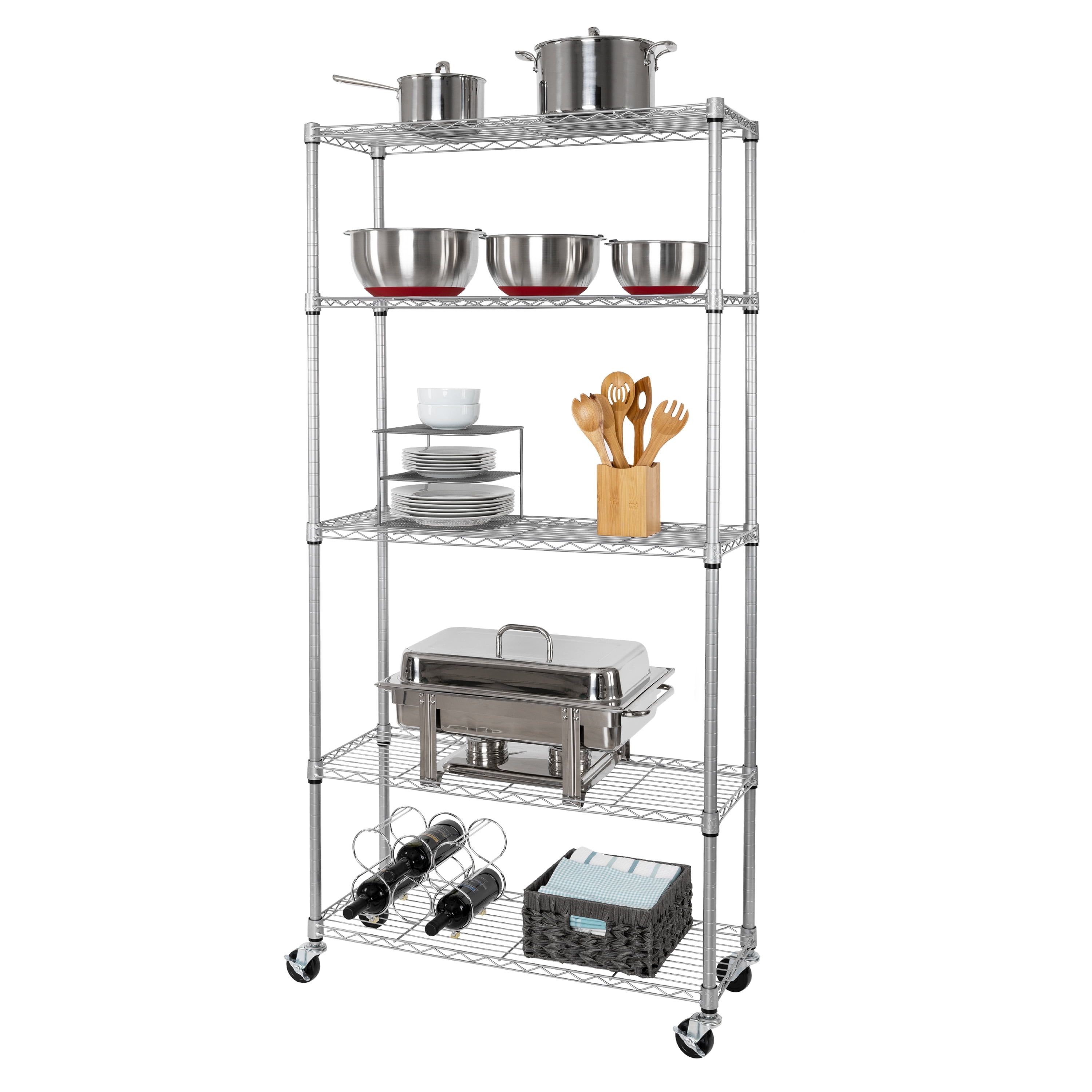 UltraDurable 5-Tier Adjustable Silver Steel Shelving Unit