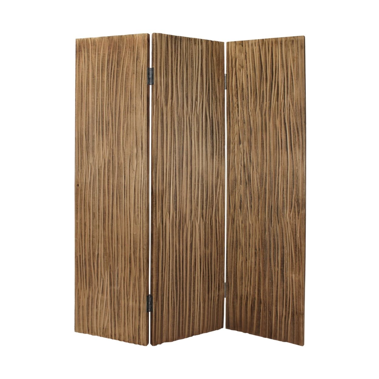 Natural Wood 6-Foot Folding Room Divider Screen