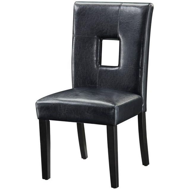 Modern Black Faux Leather Upholstered Parsons Side Chair