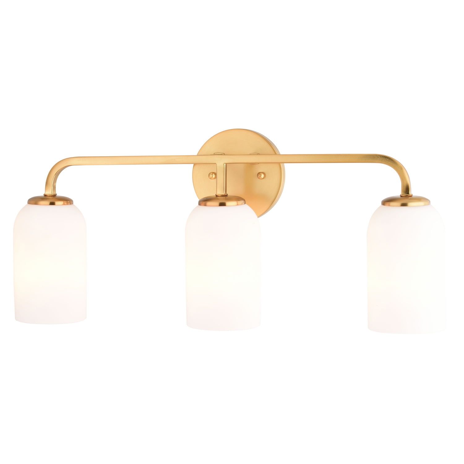 Shelby 23" Gold Brass Bathroom Vanity Light with White Glass