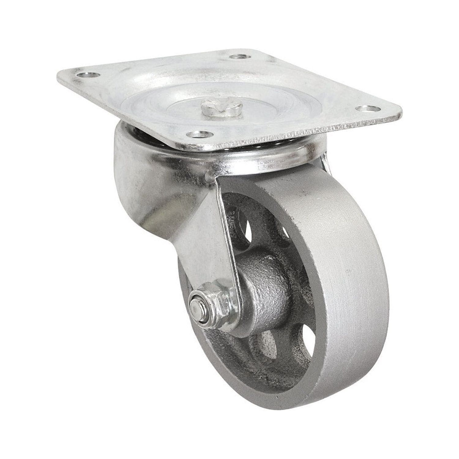 Shepherd 4-Inch Silver Cast Iron Swivel Caster with 500 lb Capacity