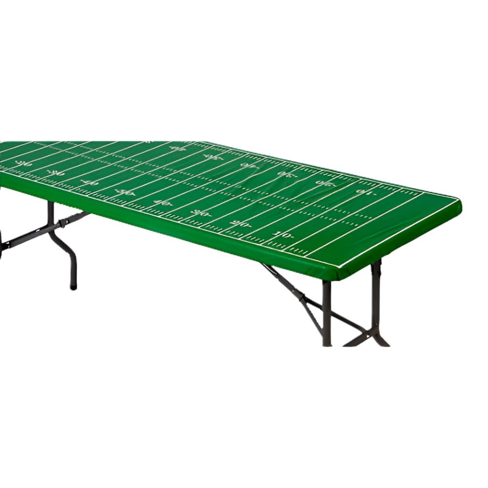 Green Plastic Fitted Football Field Table Cover, 102 cm x 200 cm