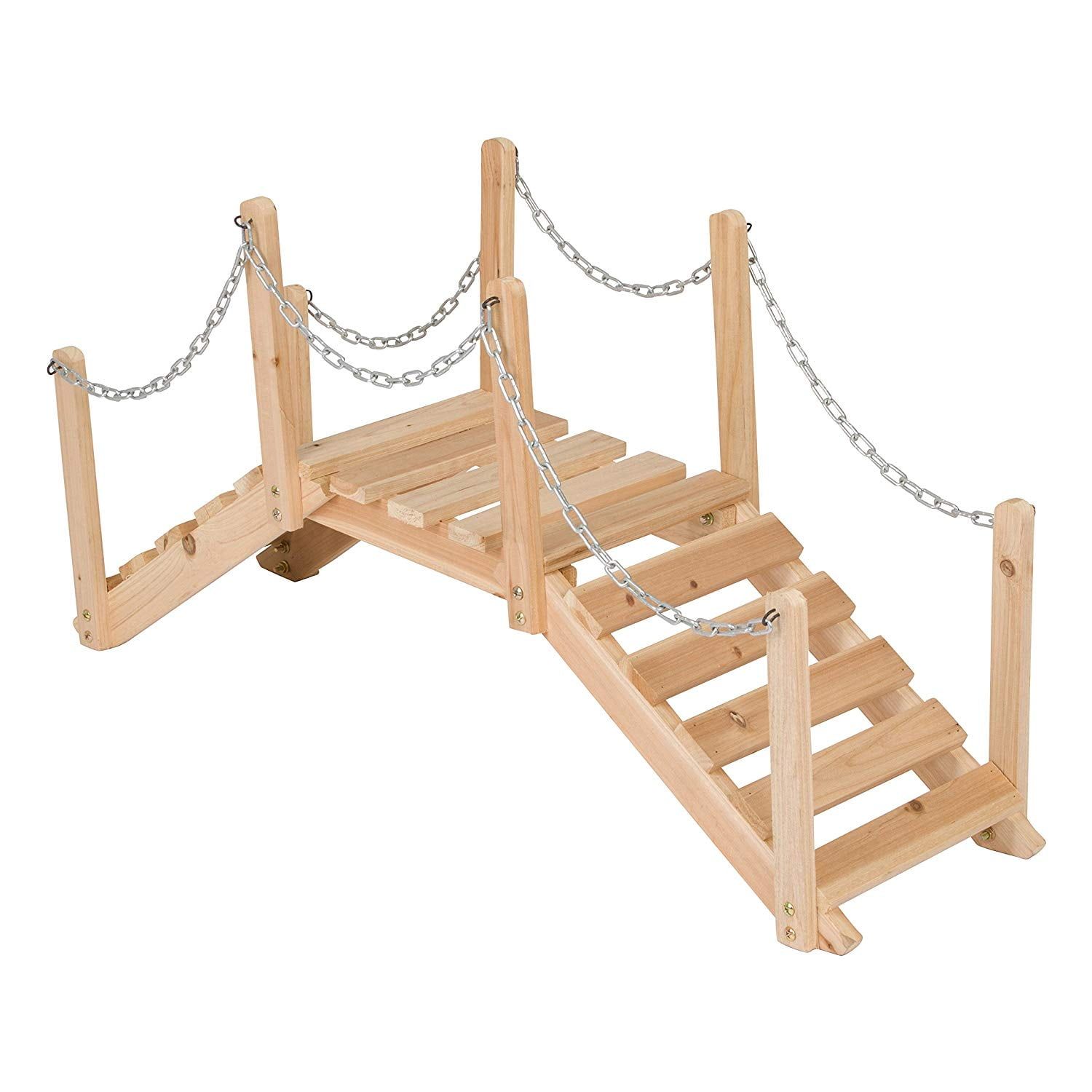 Natural Cedar 3-Foot Decorative Garden Bridge