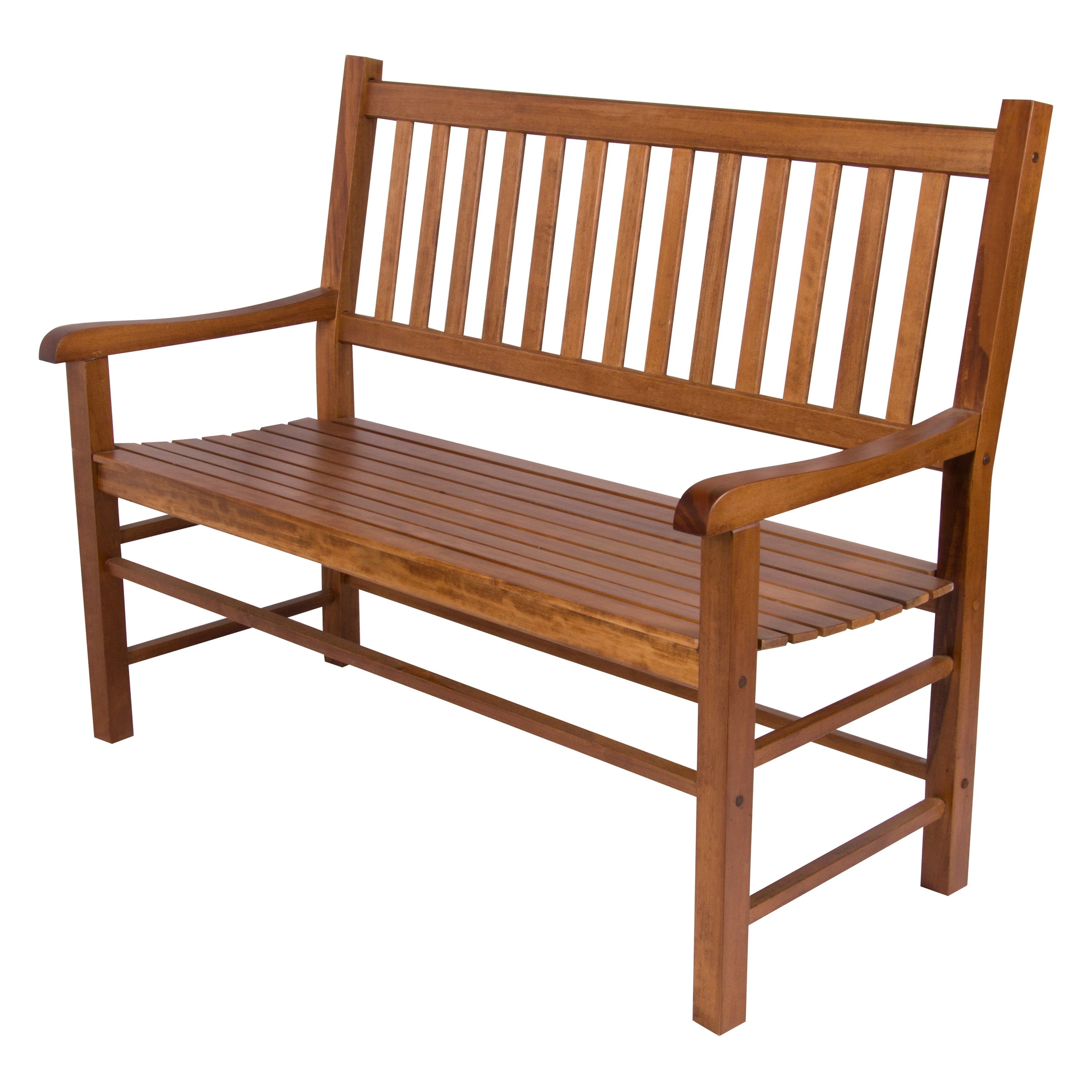 Eden Arched Back Cedar Garden Bench in Oak Finish