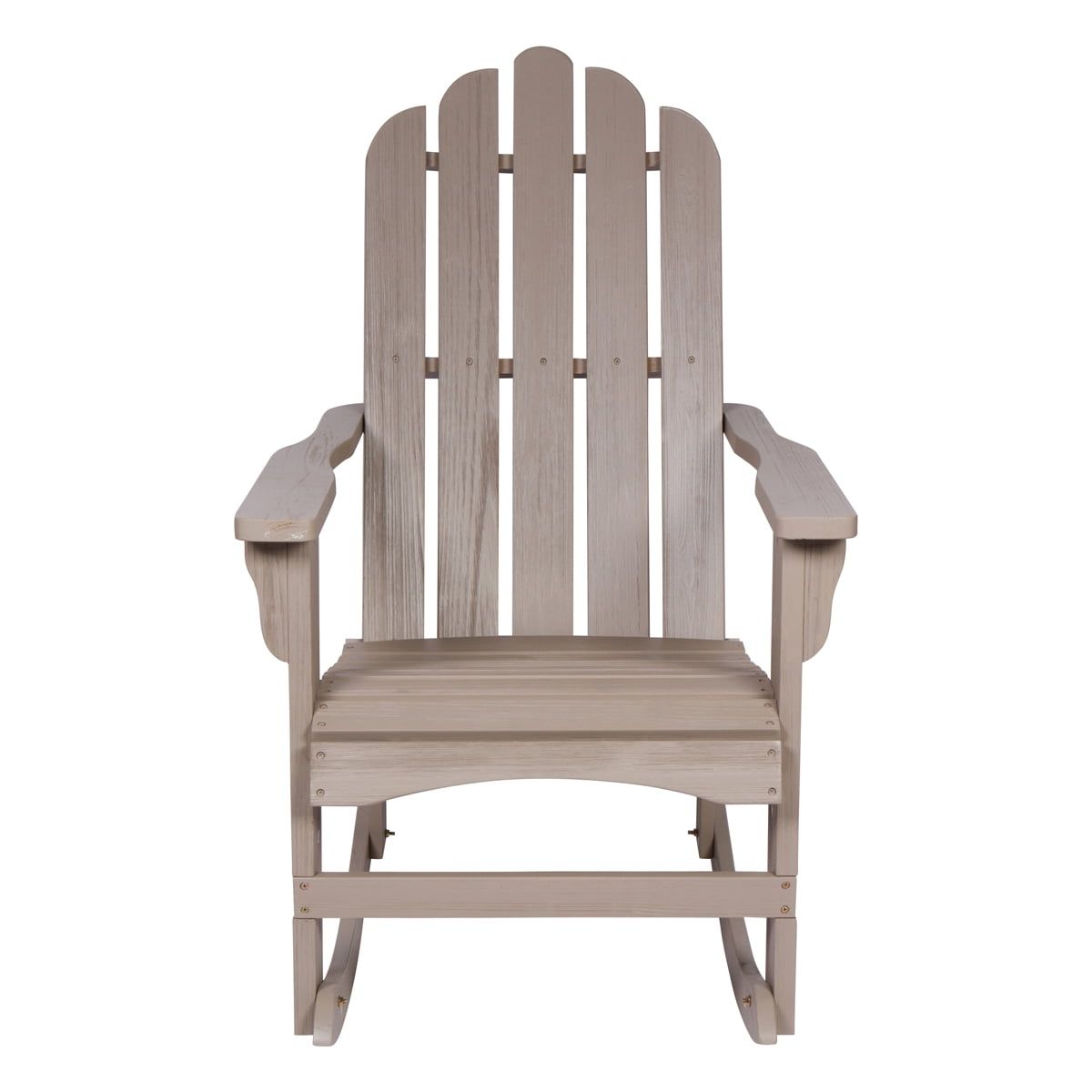 Gray Cedar Wood Adirondack Porch Rocker with Arms