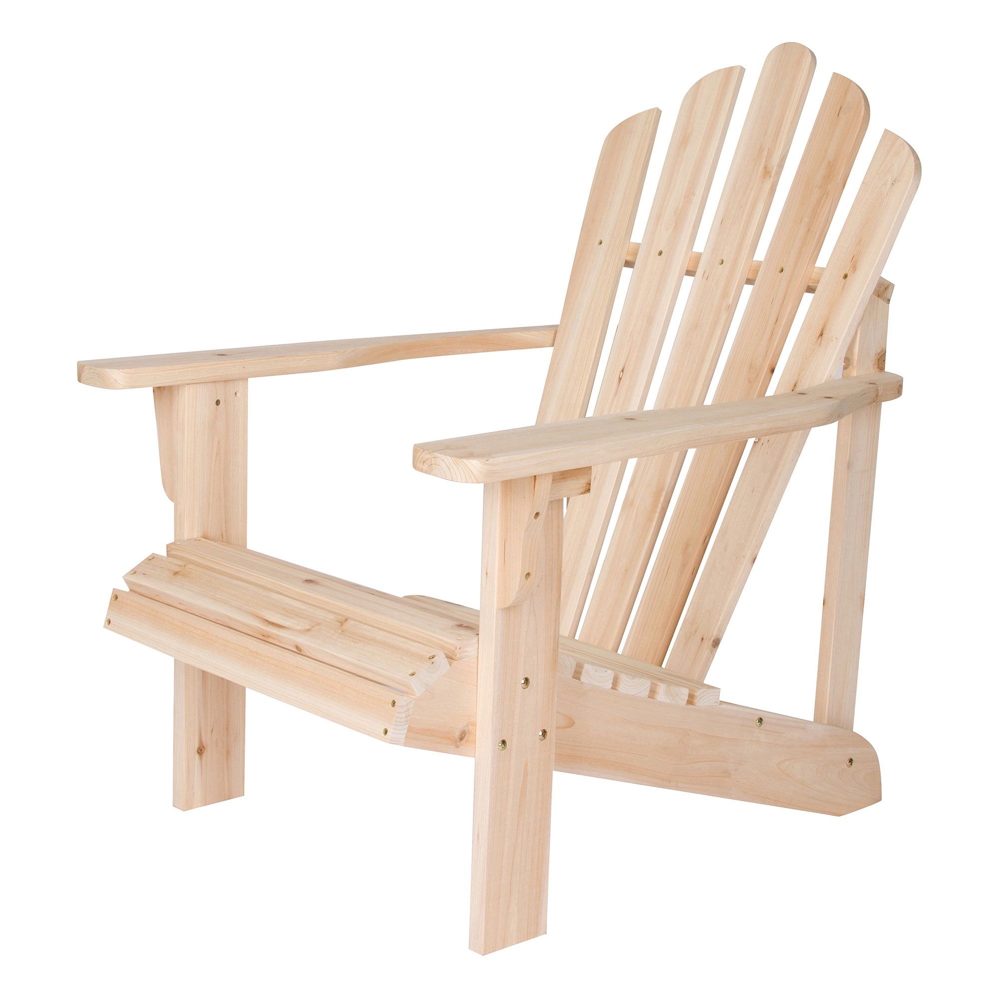 Natural Cedar Wood Adirondack Chair with Wide Arms