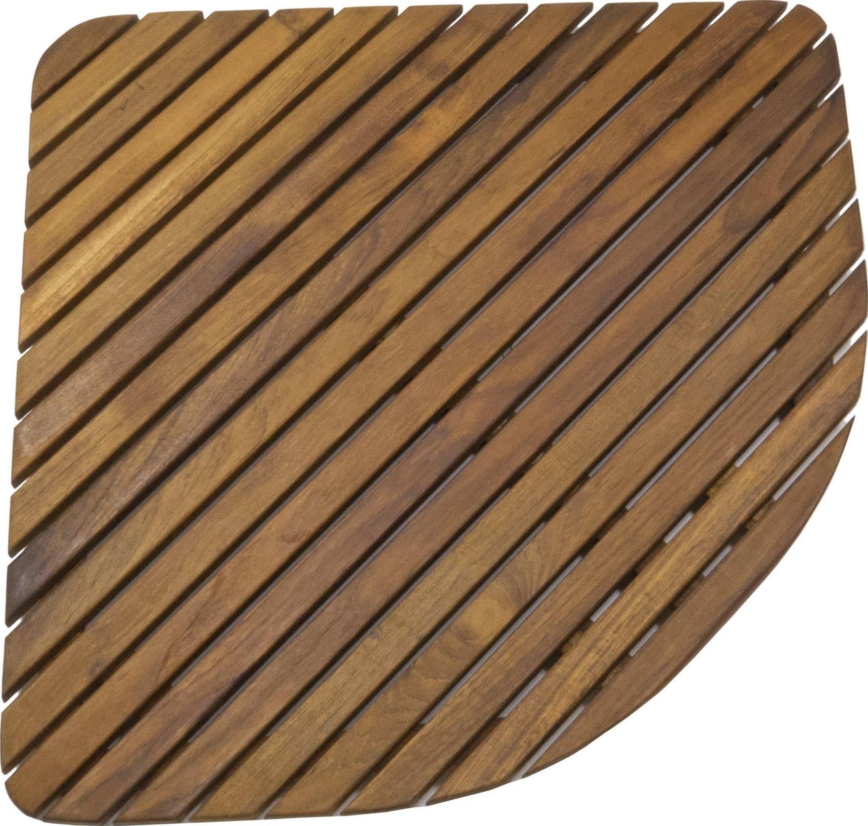 Triangular Teak Shower Mat with Oiled Finish