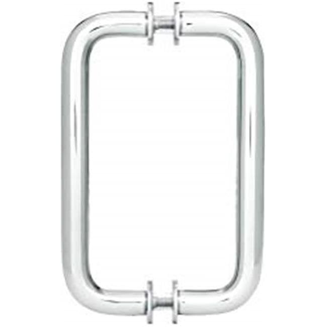 6" Polished Chrome Tubular Shower Door Pull Handles