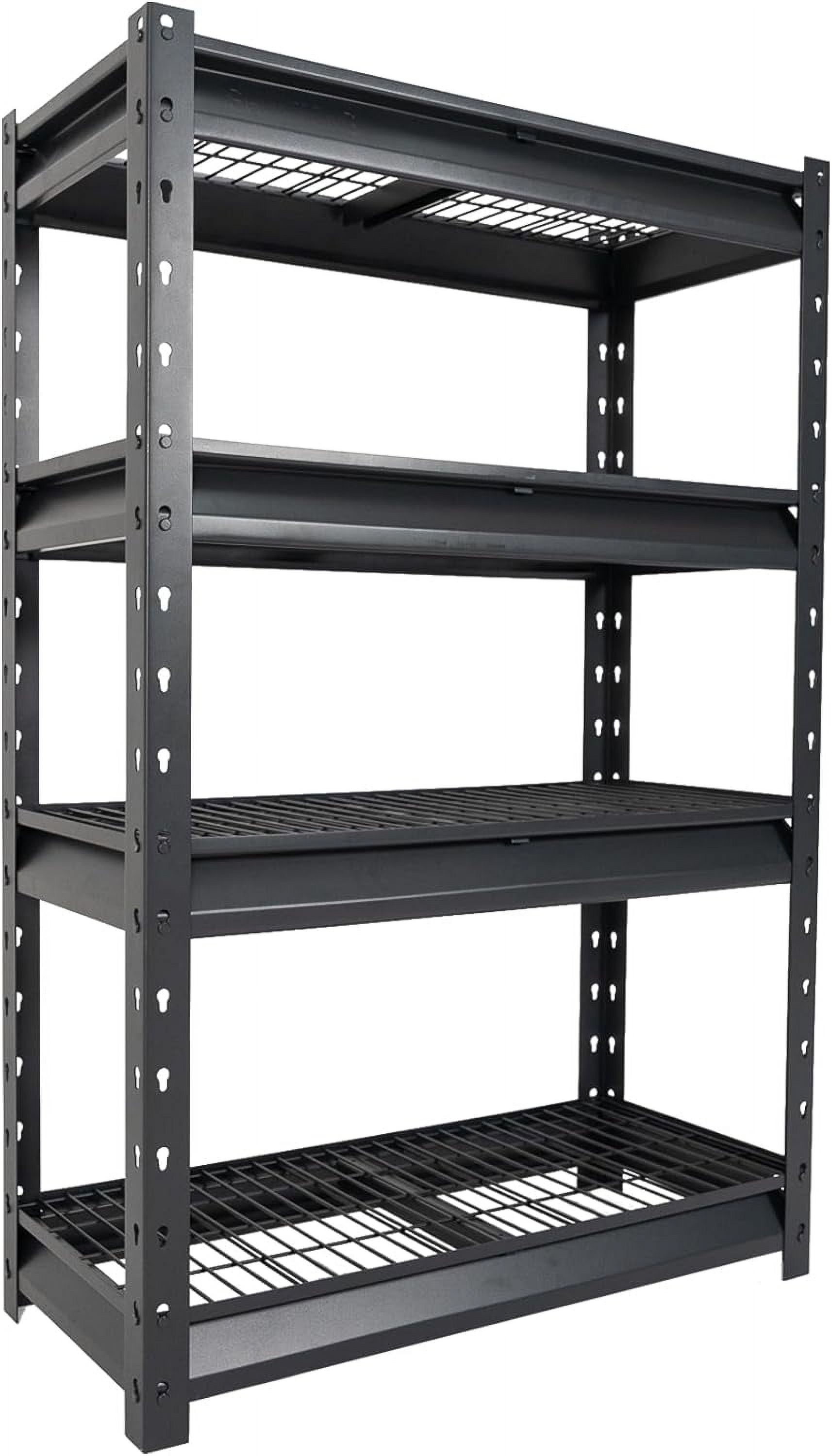 Heavy Duty 4-Tier Adjustable Metal Garage Shelving, 36" W x 14" D x 54" H, Dark Grey