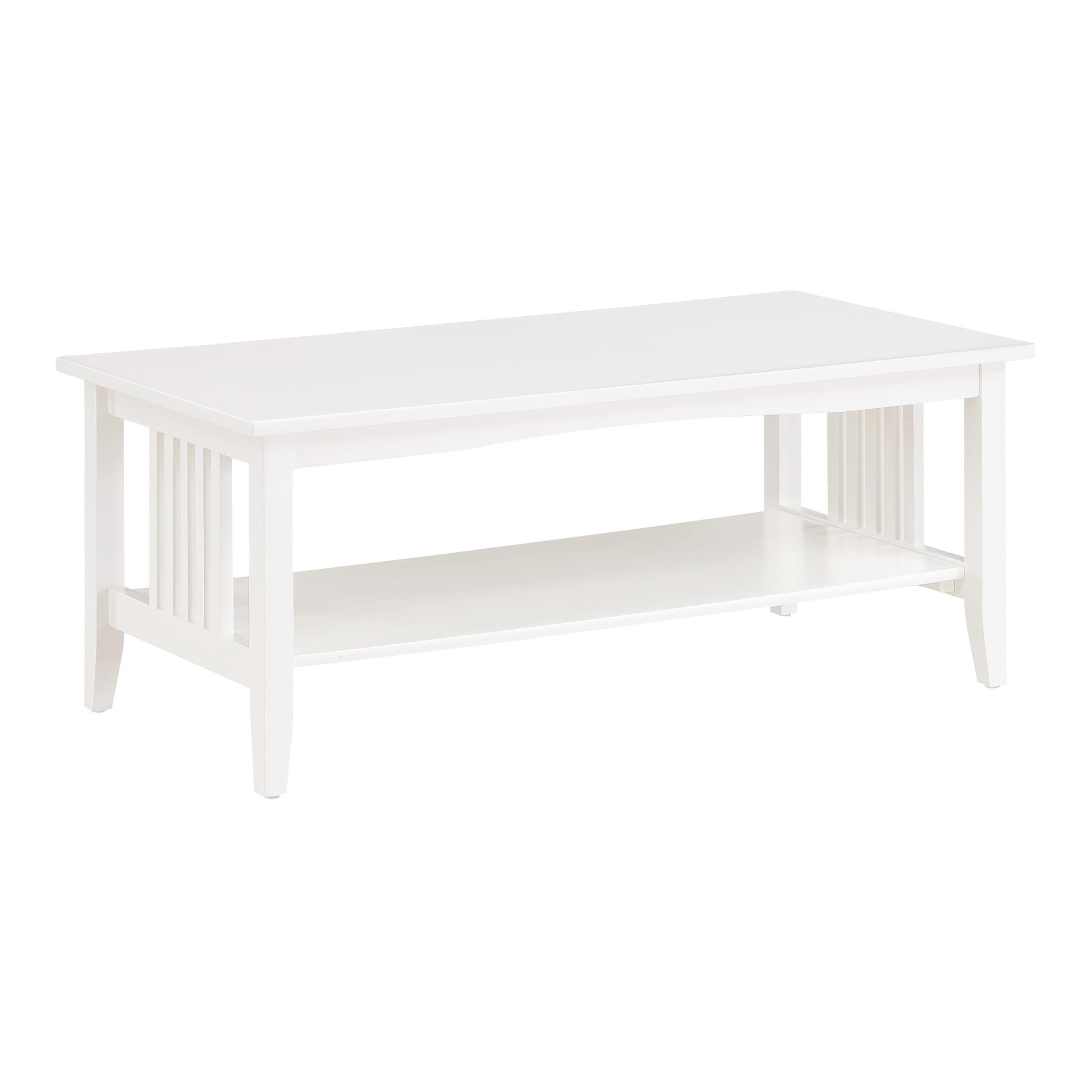 Sierra Mission 45'' Rectangular White Wood Coffee Table