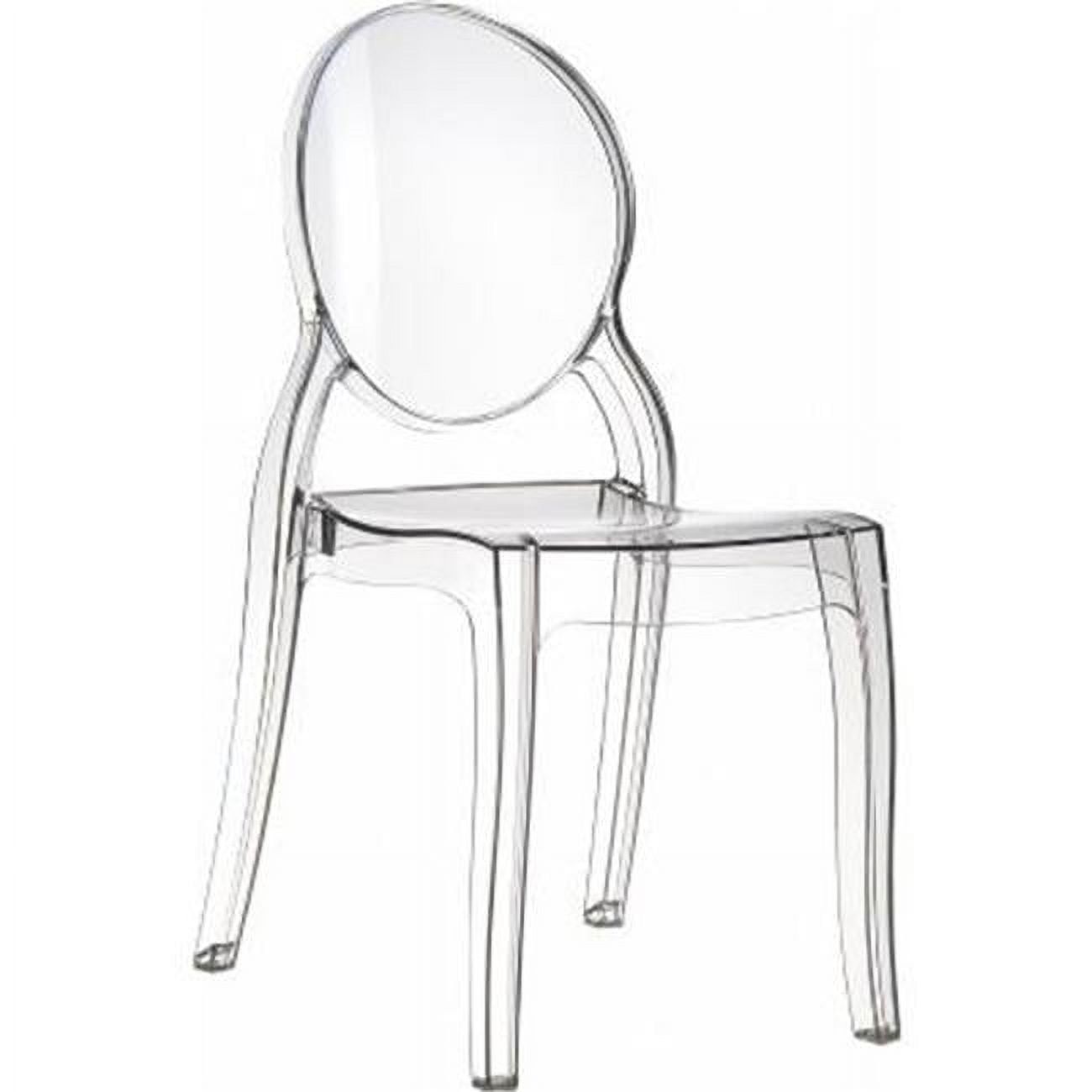 Elizabeth Modern Clear Polycarbonate Outdoor Dining Chair Set of 2