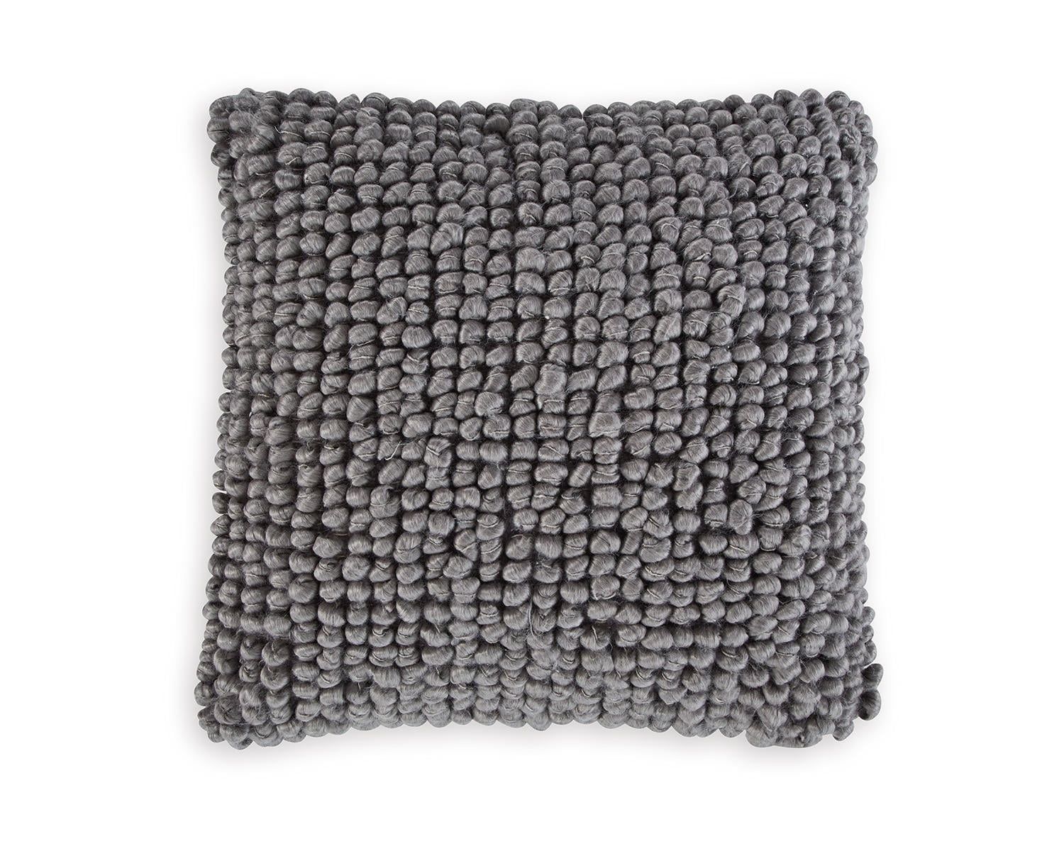 Gray Looped Wool Blend 19'' Square Throw Pillow