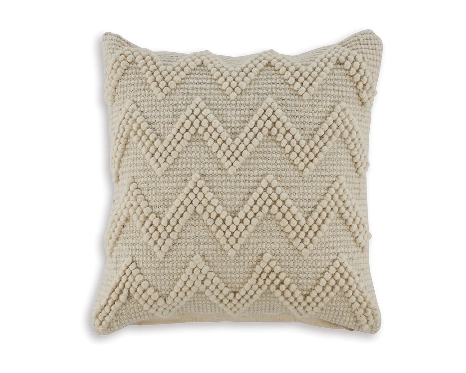 Beige Boho Chevron Textured Throw Pillow, 20 x 20 Inches