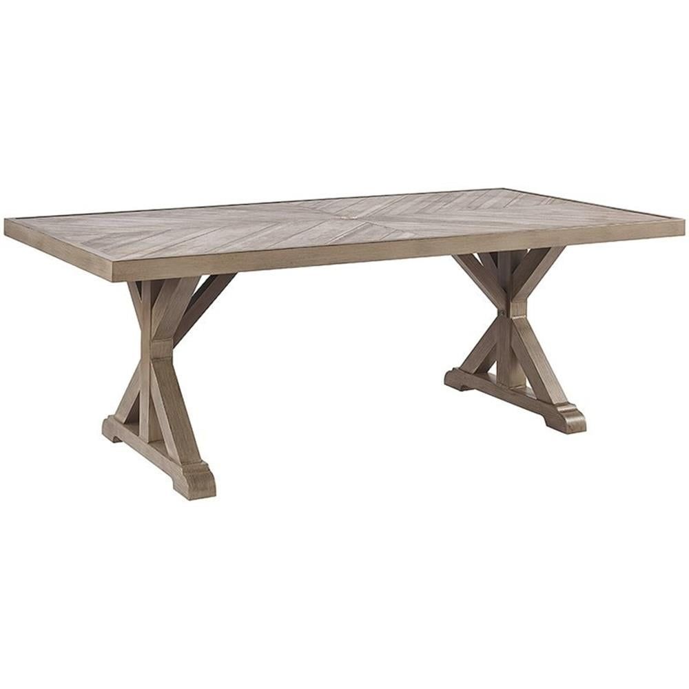 Beachcroft Beige Aluminum and Porcelain Rectangular Dining Table
