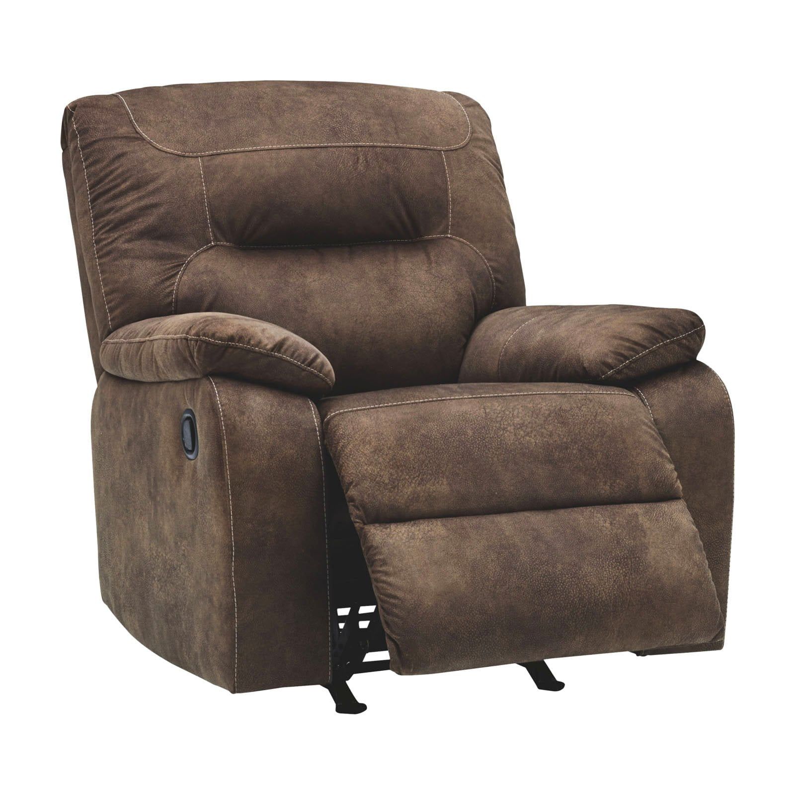 Brown Microfiber Contemporary Rocker Recliner