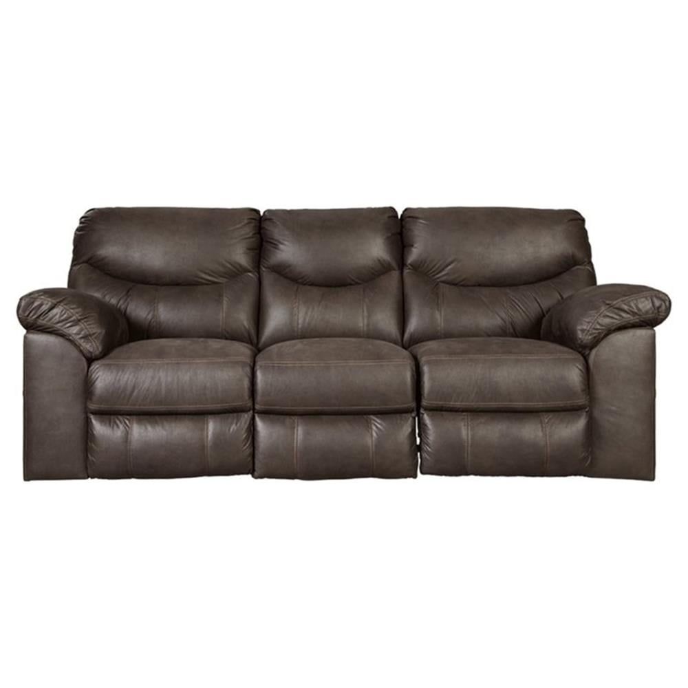 Boxberg Contemporary Brown Faux Leather Reclining Sofa