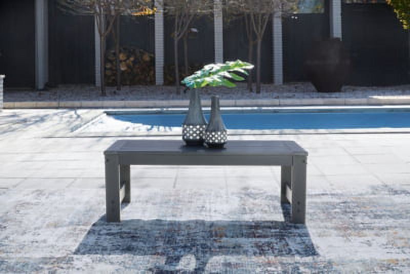 Charcoal Gray Rectangular HDPE Outdoor Coffee Table