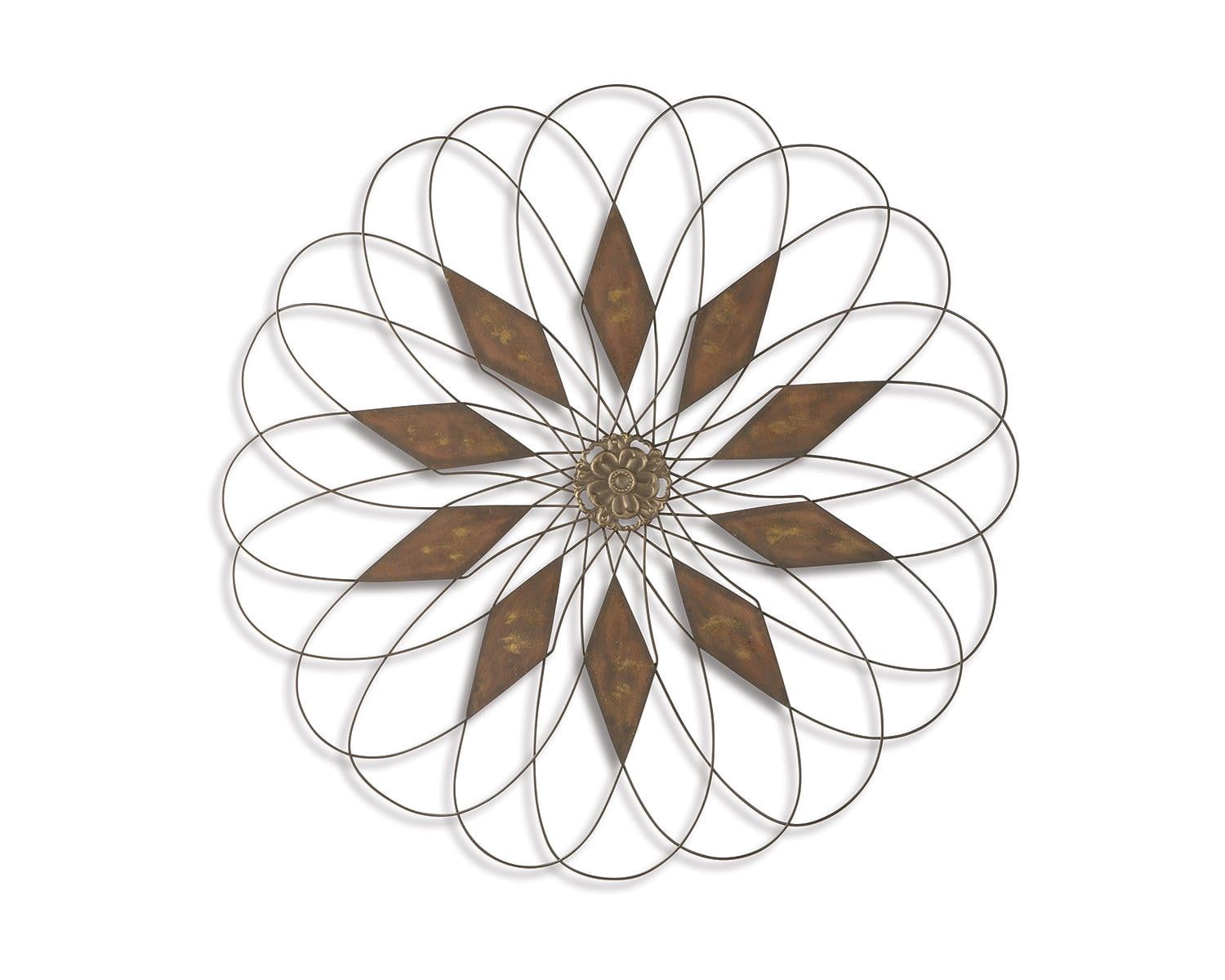 Dorielle Gold Metal Round Wall Sculpture