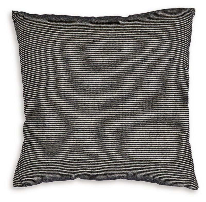 Black and White Striped Cotton Throw Pillow