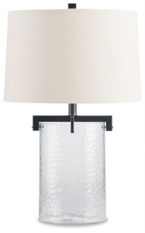 Clear and Antique Black Textured Glass Table Lamp