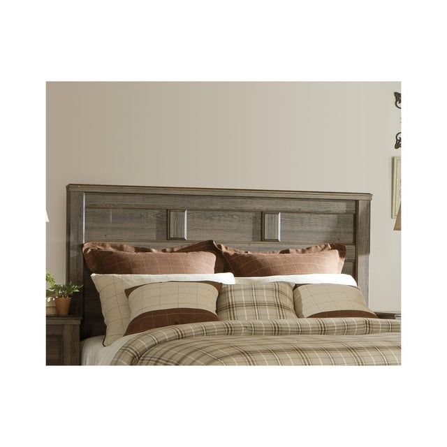 Juararo Dark Brown Queen Panel Wood Bed