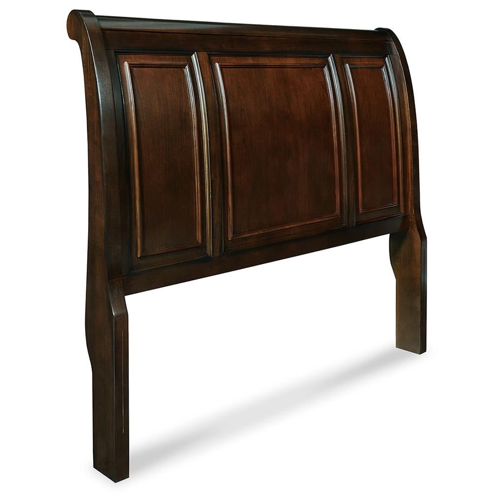 Porter Dark Brown Queen Wood Sleigh Headboard with Storage