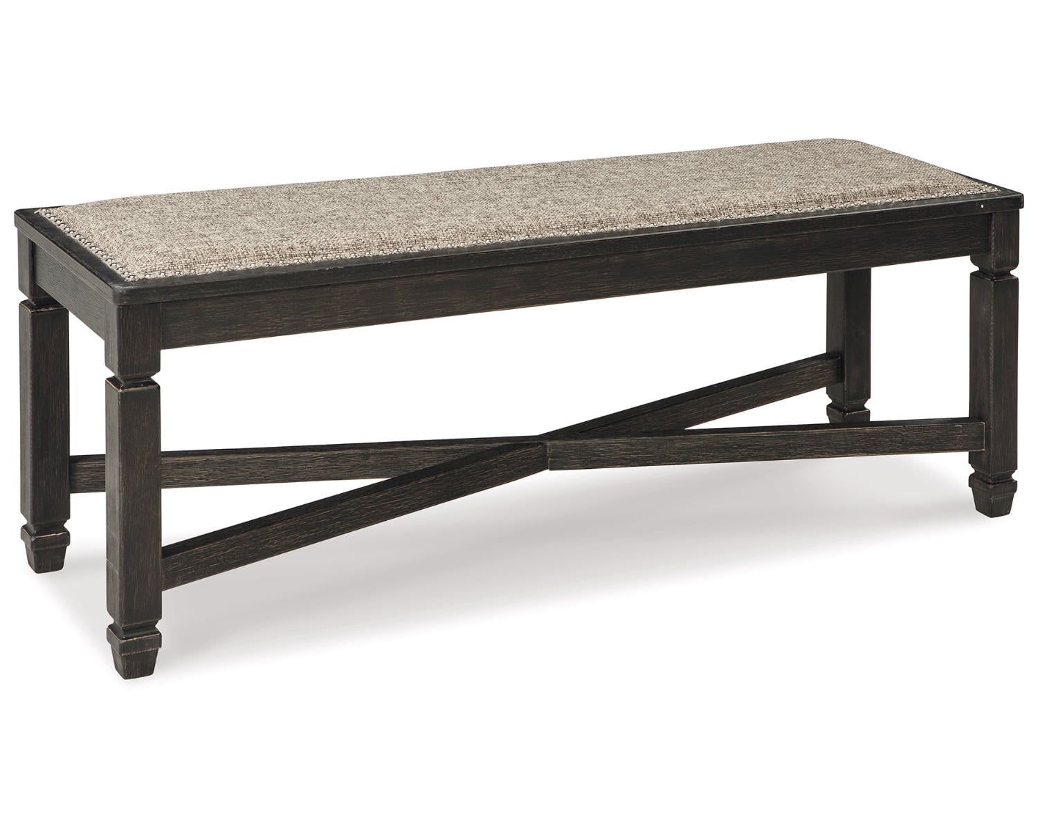 Tyler Creek 50" Black Textured Upholstered Dining Bench