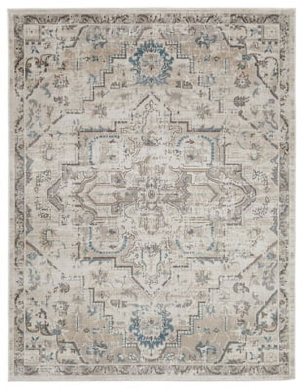 Barkham 8' x 10' Gray Beige Blue Medallion Rug