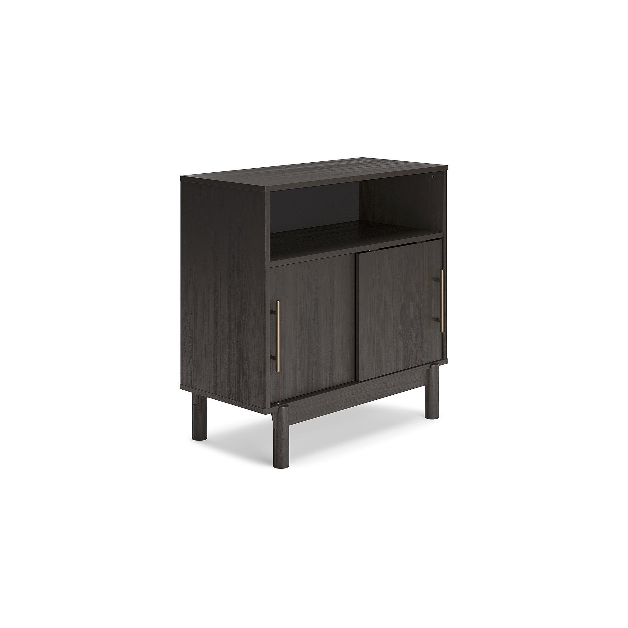 Brymont Dark Gray Wood Accent Cabinet with Goldtone Handles