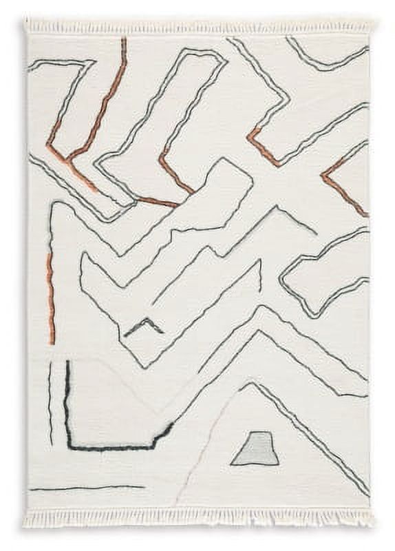 Ashley Cadeworth Washable 5' x 7' Multi Abstract Cotton Rug