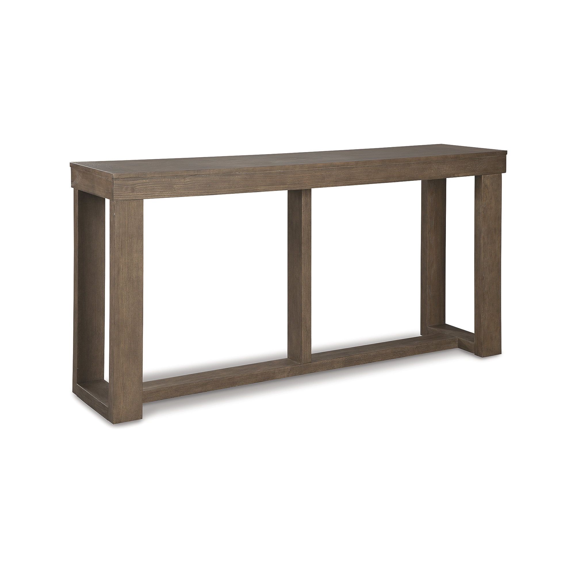 Contemporary Brown Wood Rectangular Console Table