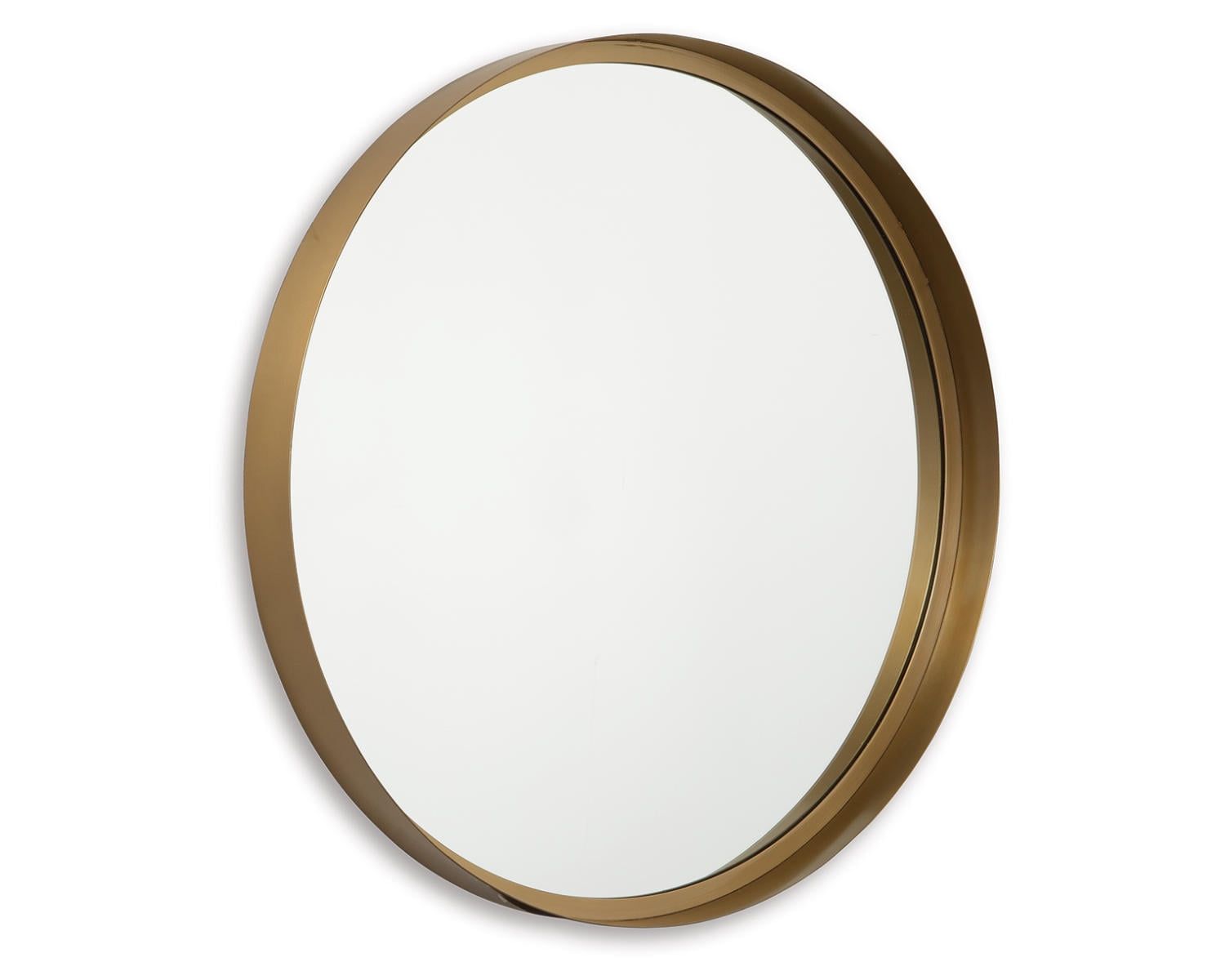 Elanah 30" Round Gold Metal Accent Mirror