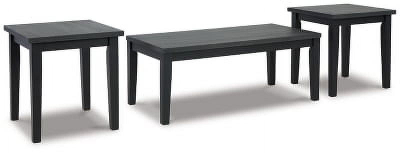 Contemporary Garvine Charcoal Gray Rectangular Coffee Table Set