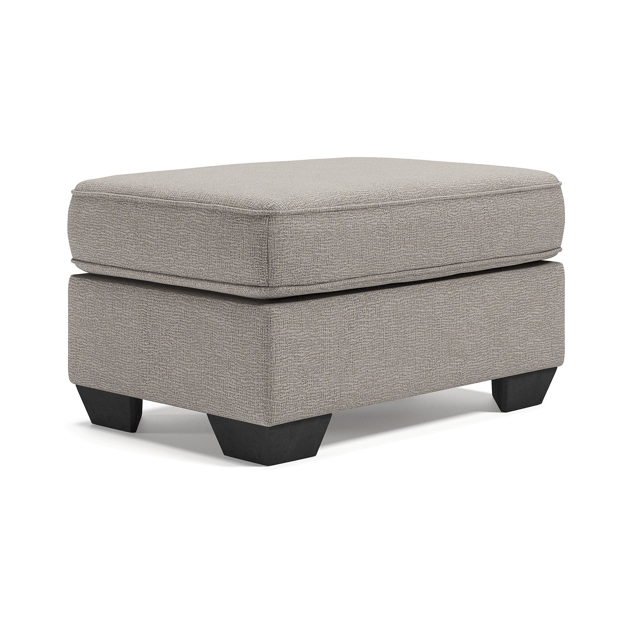 Contemporary Gray Chenille 34" Wide Ottoman