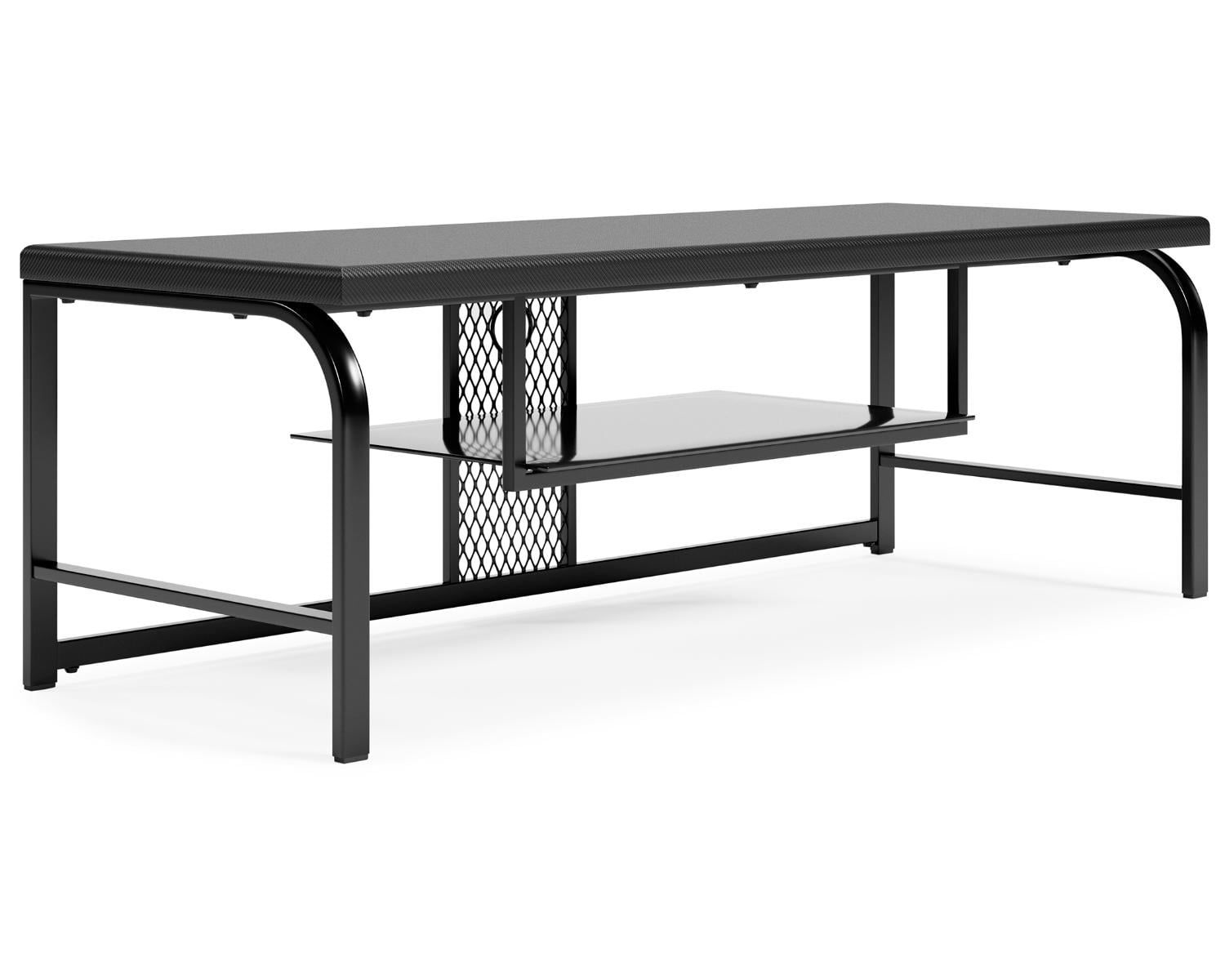 Lynxtyn Black Metal and Glass 48" TV Stand