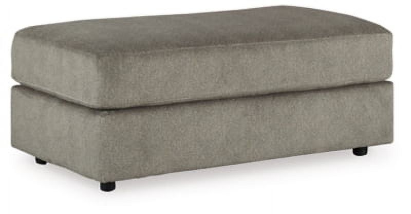 Gray Microfiber Velvet Oversized Accent Ottoman with Metal Frame