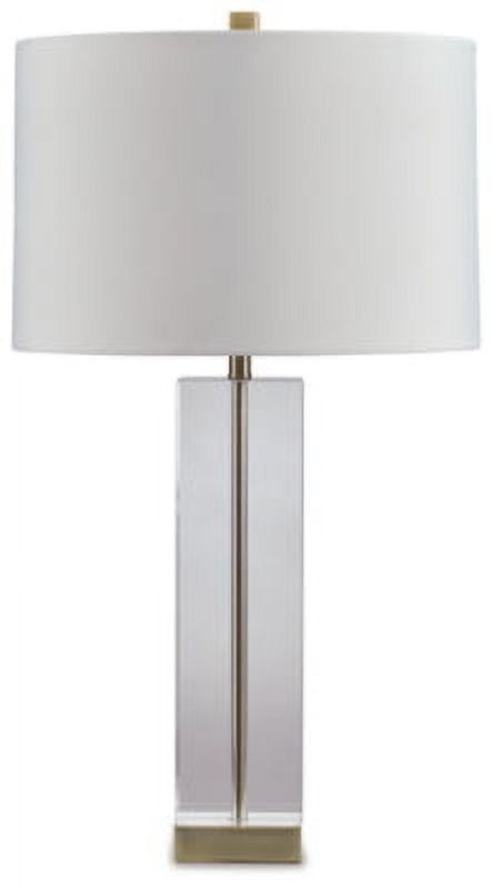 Teelsen 28" Crystal and Gold Table Lamp with White Shade