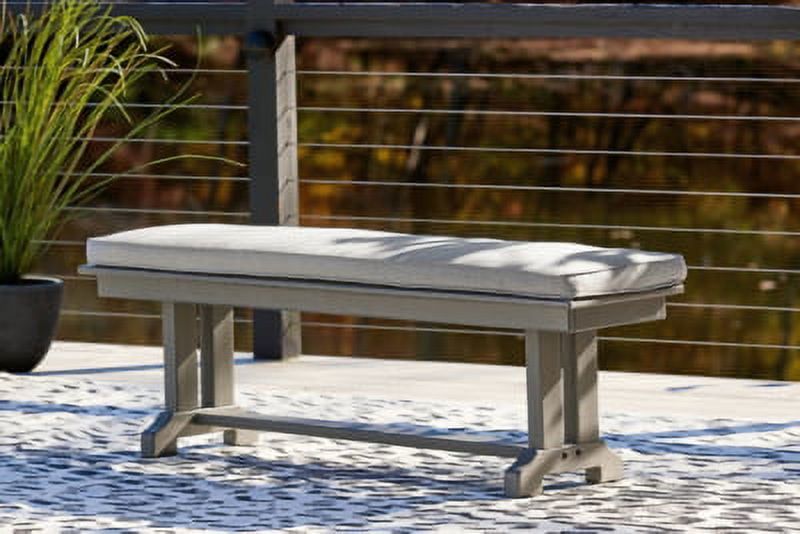 Visola 54" Gray Modern Outdoor HDPE Bench with Cushion