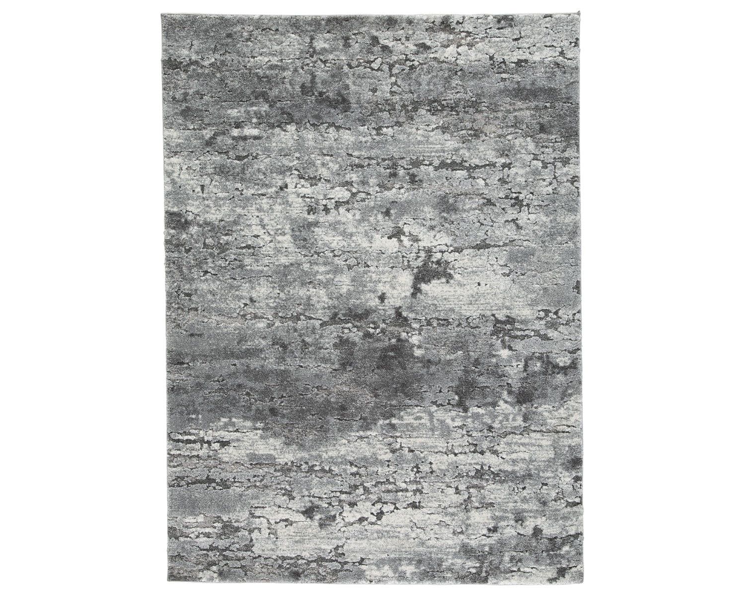 Gray Abstract 8' x 10' Stain-Resistant Synthetic Rug