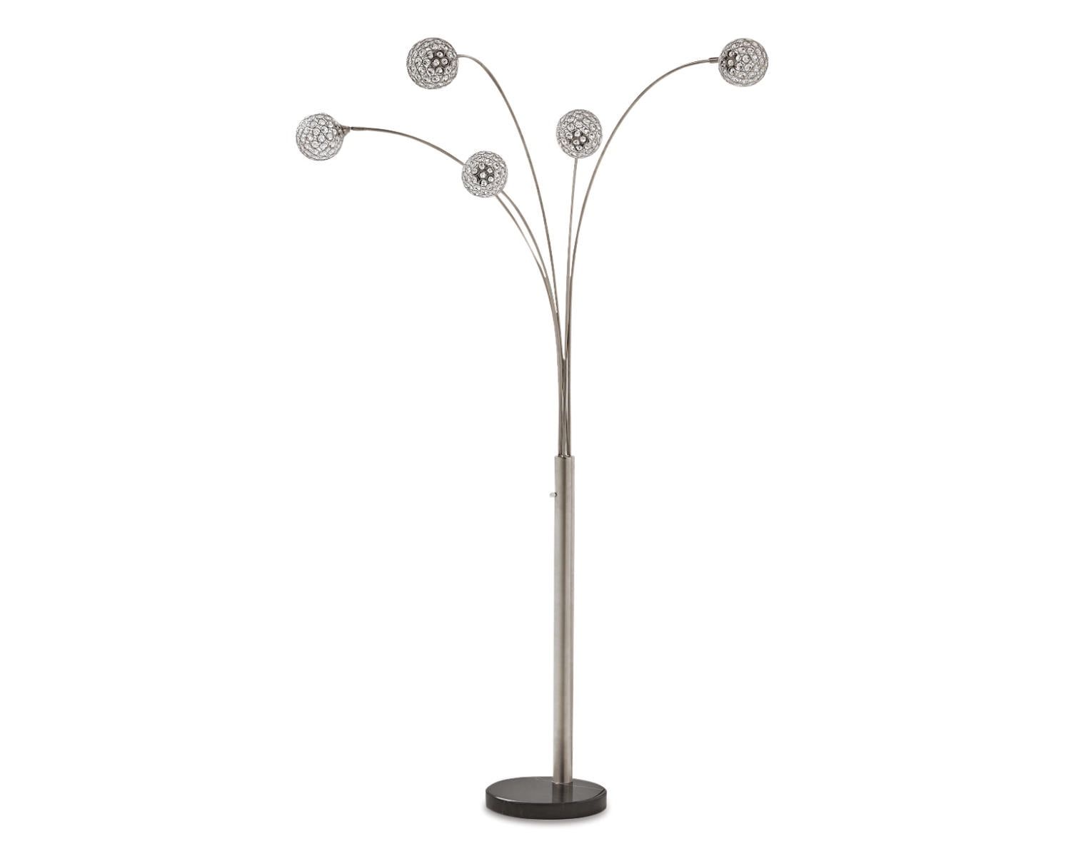 Contemporary Winter Arc Floor Lamp with Crystal-like Acrylic Balls